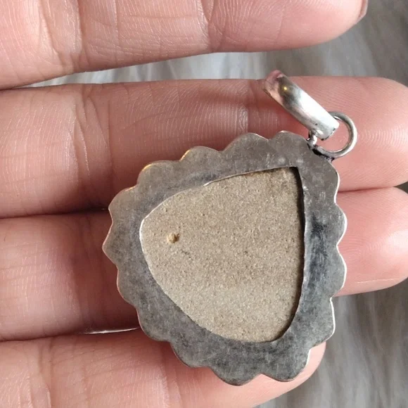 Amazing Psilomelane Silver Plated Gemstone Necklace Pendant - Picture 3 of 4